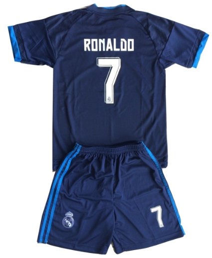 Real Madrid 2015-2016 Ronaldo #7 Champions League Youths 3rd Soccer Jersey & Shorts Set