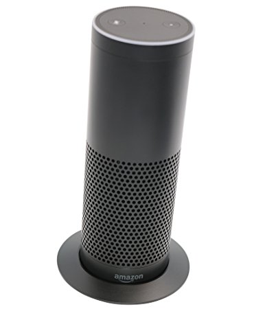 Amazon Echo Stand Aluminum By Soundbass| High-End Discreet Metal Plinth Design | Exceptional Improvements In Stability | Black Color Matched Finish | Perfect Protection For Alexa