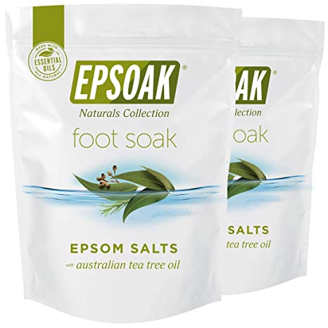 Tea Tree Oil Foot Soak with Epsoak Epsom Salt - 4 lbs. (Qty. 2 x 2 lb. Bags) Fight Bacteria, Nail Fungus, Athlete's Foot, and Unpleasant Foot Odor