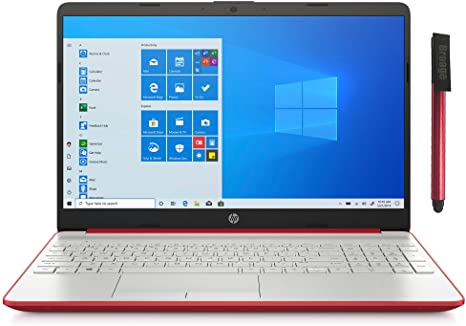 HP 15 15.6" Business Laptop Computer_ Intel Pentium Gold 6405U 2.4GHz_ 32GB DDR4 RAM, 1TB SSD_ AC WiFi_ Bluetooth 4.2_ Type-C_ HDMI_ Webcam_ Red_ Remote Work_ Windows 10 Pro_ BROAGE 64GB Flash Drive