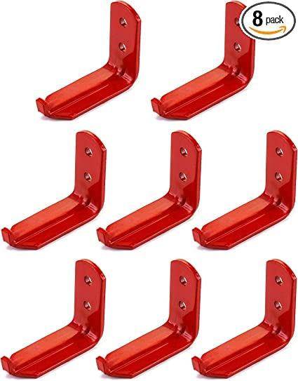 QWORK Fire Extinguisher Wall Hook, Mount, Bracket, Hanger for 15 to 20 Lb. Extinguishers, Universal, 8 Pack