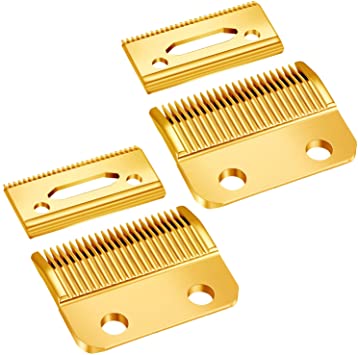 2 Sets Adjustable Clippers Blades, 2 Hole Hair Trimmer Replacement Blade for Wahl 1006, Super Taper #8400 (Gold)