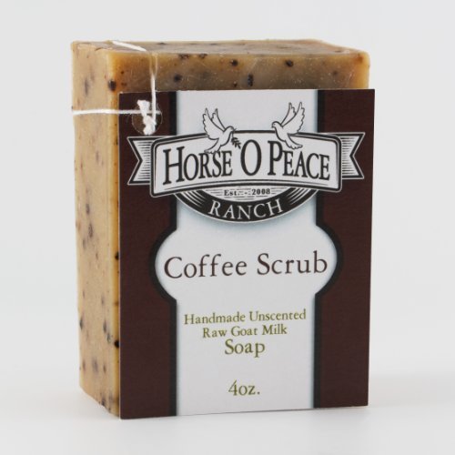 Handmade Herbal 100% Raw Goat Milk Coffee Scrub Soap (4oz./Bar) (1-Pack)