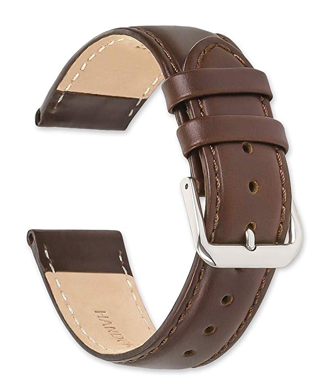 deBeer Stage Coach Leather Watch Strap - Choice of Color & Width - 10, 12, 14, 15, 16, 17, 18, 19, or 20mm