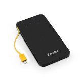 EasyAcc iChoc 5000mAh External Battery Pack Ultra Slim Power Bank with Built-in Lightning Cable Flashlight Portable Charger for iPhone - Matte Black