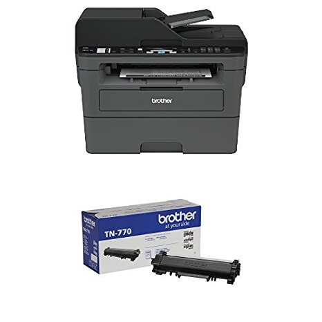 Brother Compact Monochrome Laser All-in-One Multi-function Printer, MFCL2710DW with Super High Yield Black Toner