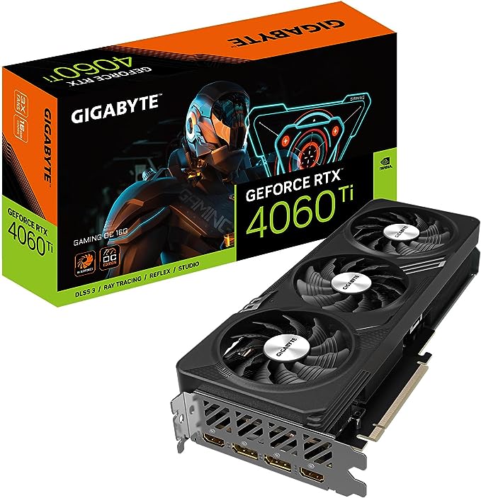 Gigabyte GeForce RTX 4060 Ti Gaming OC 16G Graphics Card, 3X WINDFORCE Fans, 16GB 128-bit GDDR6, GV-N406TGAMING OC-16GD Video Card