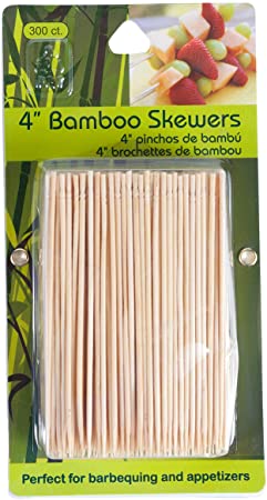 Jacent 4 Inch Appetizer Bamboo Skewers. 300 Count per Pack, 1-Pack