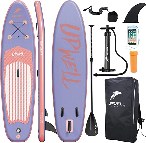 UPWELL 11'/10'6"/10'2" Inflatable Stand Up Paddle Board with sup Accessories Including Backpack, Repairing Kits, Non-Slip Deck, Leash, 3 Fins, Paddle and Hand Pump