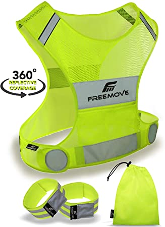 No.1 Reflective Running Vest Gear | Your Best Choice to Stay Visible | Ultra Light & Comfy Motorcycle Reflective Vest | Large Pocket & Adjustable Waist | Safety Vest in 6 Sizes | Free Bands & Bag