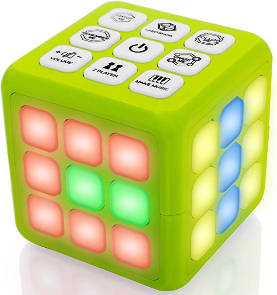 Tevo Cube-it - Flashing Cube Memory & Brain Game - 7 in 1 Handheld Games For Kids - Electronic Puzzle Games Cube - STEM Toy For Boys & Girls - Brain Teaser Puzzles For Kids Age 6 Years Plus
