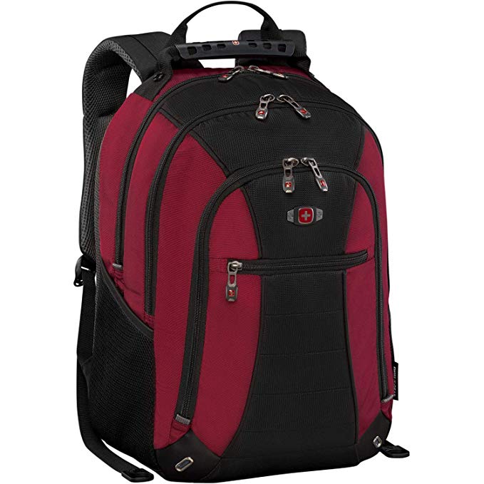 SwissGear Skywalk 16" Padded Laptop Backpack/School Travel Bag, Crimson