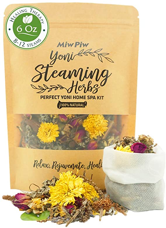 Yoni Steaming Herbs, 8-12 Steams, 100% Organic Vaginal Steam, Yoni Steam Herbs Blend, V Steam Soothe. Rejuvenate. Heal (6 Ounce)