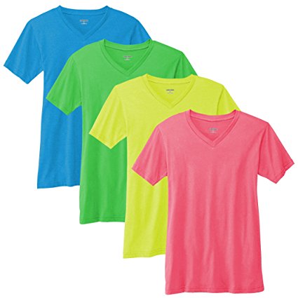 KAMAL OHAVA Men's Premium Short Sleeve V-Neck T-Shirt (Pack Of 4)