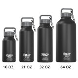 Healthy Human Insulated Stainless Steel Water Bottle Stein - Cold 24 Hrs  Hot 12 Hrs - Double Walled Thermos Flask with Hydro Guide in 4 Sizes and 7 Colors