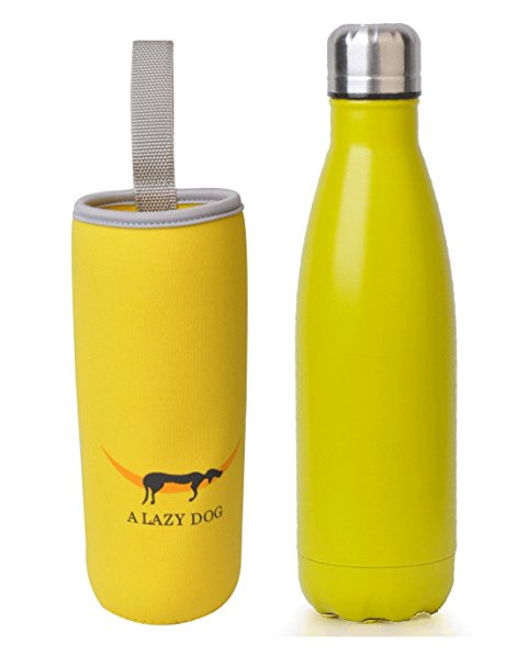 A Lazy Dog Vacuum Insulated Water Bottle 17 Oz Double Walled Stainless Steel Cola Shape Water Bottle Outdoor Sports