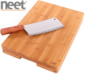 Neet Organic Bamboo Butcher Cutting Block and Serving Tray Thick and Solid BCB-900