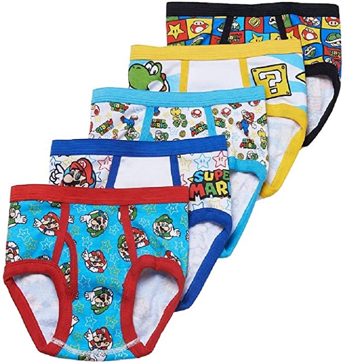 Nintendo Super Mario Bros. 5-Pack Briefs Boys Underwear