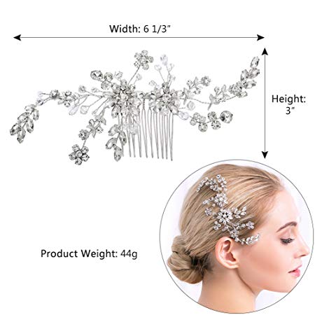 Miallo Wedding Hair Comb Rhinestone Crystal Side Comb Hair Pin Hair Accessories Jewelry