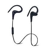 Pkman8482 Wireless Noise Cancelling Bluetooth Stereo Sport Bluetooth HeadphonesHeadset Earphones for iPhone 6 6 Plus 5 5c 5s 4 and Android Devices Black