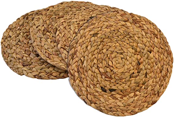 Benson Mills Water Hyacinth Braided Placemat Set of 4 (Natural, 13.5" Round)