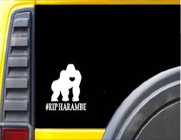 Gorilla Harambe RIP *F455* 6x6 inch Decal Sticker
