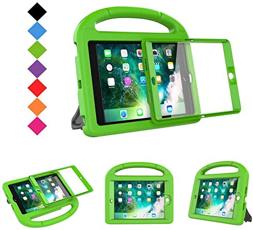 BMOUO Case for iPad Mini 1 2 3 with Built-in Screen Protector, Shockproof Lightweight Hard Cover Handle Stand Kids Case for Apple iPad Mini 1st 2nd 3rd Generation, Green