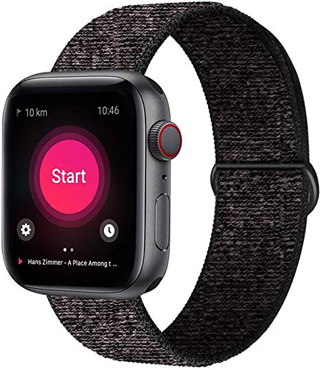 INTENY Sport Band Compatible with Apple Watch 38mm 40mm 42mm 44mm, Soft Lightweight Breathable Nylon Sport Loop, Strap Replacement for iWatch Series 4, Series 3, Series 2, Series 1