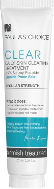 Paula's Choice Clear Acne Treatment Regular Strength with 2.5% Benzoyl Peroxide for Moderate Acne - 2.25 oz