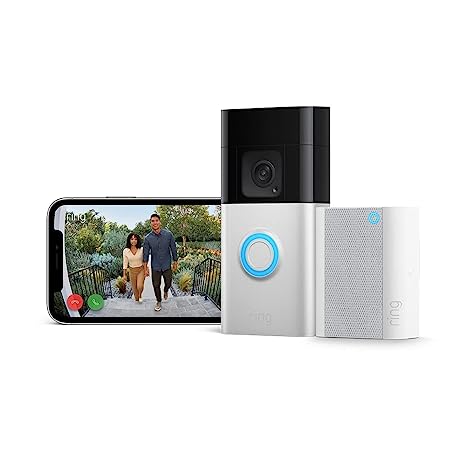 Introducing Ring Battery Video Doorbell Plus   Chime by Amazon | Wireless Video Doorbell camera with 1536p HD Video, Head-To-Toe View, Colour Night Vision | 30-day free trial of Ring Protect