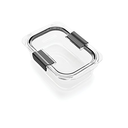 Rubbermaid Brilliance Food Storage Container, Medium, 3.2 Cup, 100% Leak-Proof, Plastic, Clear