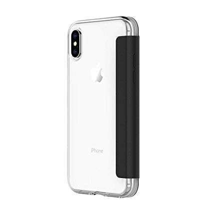 Incipio NGP Folio iPhone X Case with Card Slot Holder and Protective Front Cover for iPhone X - Clear/Black
