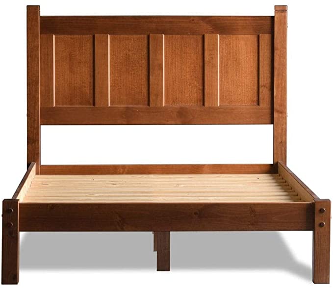 Grain Wood Furniture Shaker Panel Queen Solid Wood Platform Bed Walnut N/A