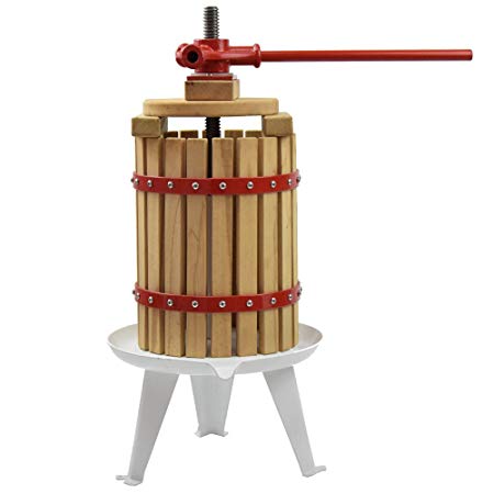 Fruit Wine Press 1.6 Gallon Solid Wood Basket Cider Press Apple Press Berries Press Wine Making Press