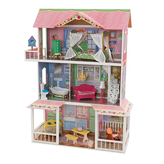 KidKraft Sweet Savannah 3 Level Wooden Dollhouse with Furniture | 65851