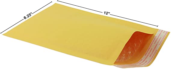 StarBoxes 100 Kraft Bubble Mailers 8.5x12" - #2 Self-Sealing Padded Envelopes Bags