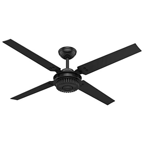 Hunter Indoor / Outdoor Ceiling Fan, with wall control - Chronicle 54 inch, Black, 59235