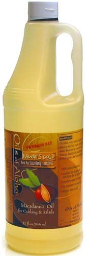 Hawaii's Gold Macadamia Oil Cooking and Salad Oil, 100% Pure (32 Oz, 945 ml.)