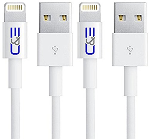 Apple MFI Certified 8P Lightning to USB Cable 328-Feet for iPhone 6S6SPlus 66 Plus 55S5C iPad Air Air2 mini mini2 mini3 iPad 4th gen iPod touch 5th gen and iPod nano 7th gen iPad with Retina Display 2-Pack CNE413988