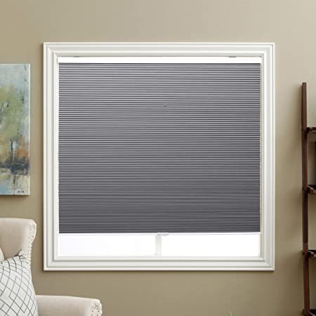 SBARTAR Window Shades Cellular Shades Cordless Blackout Fabric Honeycomb Blinds 39" W x 64" H, Cool Silver(Blackout)