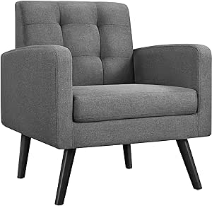 Yaheetech Sessel Ohrensessel mit Armlehnen, Bequem und Modern, Fernsehsessel Relaxsessel Wohnzimmer Clubsessel Sofa 136 KG belastbar, grau