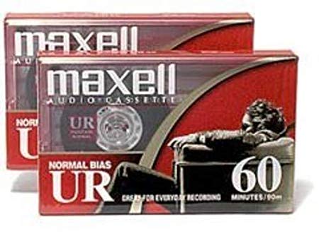 Maxell 109024 60 Minute Storage Capacity Normal Bias Type Flat Packs 2 Pack Cassettes