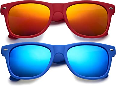 Kids Polarized Retro Sunglasses for Boys Girls Age 3-12 - Shatterproof UV Protection Toddler Children Sun Glasses