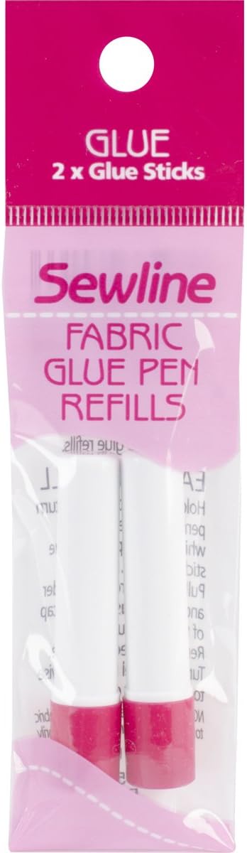 Sewline Water-Soluble Fabric (2 Pack), Blue Glue Pen Refill, 2 Count