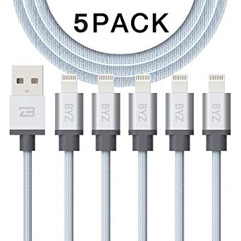 Lightning Cable,iPhone Charger 6ft Phone Charger USB Syncing & Charging Cord Compatible with iPhone Xs/Xs/max/X / 8/7 / 7 Plus / 6s / 6s Plus / 6/6 Plus, Pad 2/3 / 4 Mini, Pad Pro Air, Pod - 5 Pack