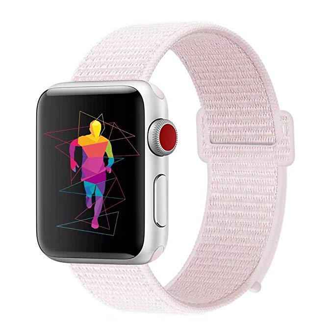 INTENY Sport Band Compatible with Apple Watch 38mm 40mm 42mm 44mm, Nylon Sport Loop, Strap Replacement for iWatch Series 4, Series 3, Series 2, Series 1