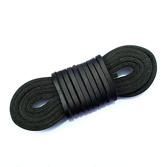 LolliBeads (TM) 3mm Flat Genuine Leather Shoe Lace Strip Cord Braiding String Black (72 Inches)