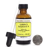Lugols Iodine  5 Solution  2 Oz in an Amber Glass Bottle  Free Dropper  USA