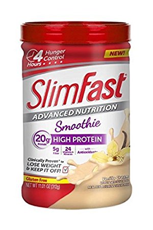 Slim Fast Advanced Nutrition Smoothie, Shake Mix, Vanilla Cream, 11.01 Oz (Pack of 2)