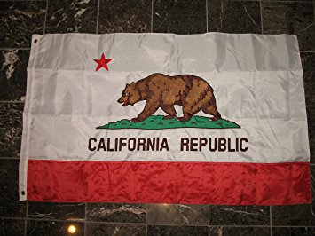 Embroidered Double Sided 2ply Solarmax Nylon 3x5 3ft x 5ft California Flag House Banner